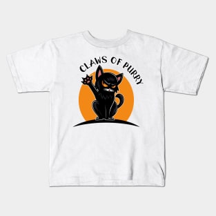 Claws of Purry: Angry cat with sharp claws Kids T-Shirt